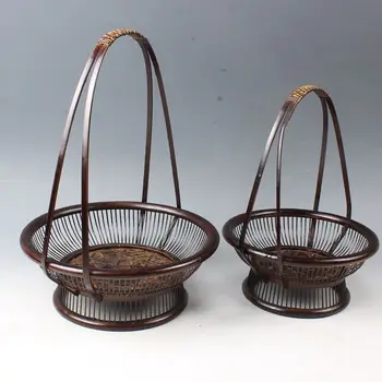 Антични ракита, бамбук чаена чинийка Японската количката за закуски ръчно изработени кошница за плодове проста кошница за съхранение
