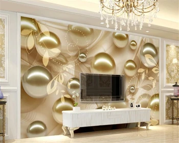 Beibehang да Конфигурирате всеки размер тапети стенопис златната перла красив модел papel de parede фото тапет tapeten тапети 3d