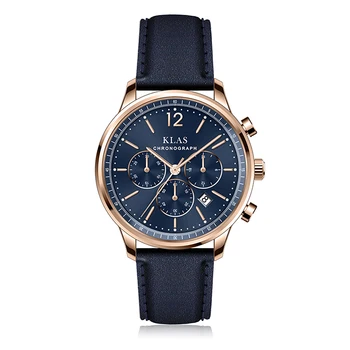 Нов Модерен Марка Кварцов Кожени мъжки влагат влагоустойчиви часовници мъжки подарък за рожден ден Klas Brand