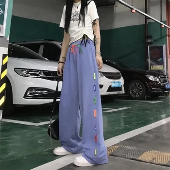 Уличен парк Y2K джобни спортни панталони свободна ежедневни версия на висока градинска дрехи панталони корейски големи плюшено топ женски