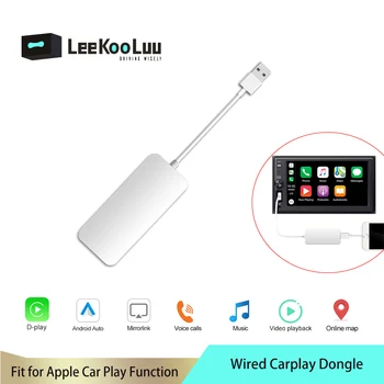LeeKooLuu Кабелна Carplay Android Авто Ключ за Android Автомобилен Мултимедиен Плеър, Поддръжка на iPhone/Android Телефон