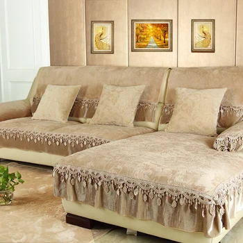 Европейският кожен диван, изработен по поръчка, калъф, Фланелевая мека мебел възглавница, нескользящий плюшено завързана калъф, гъвкав диван-мат 