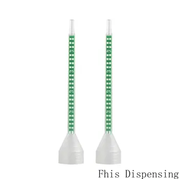 Опаковка от 500 статични смесители за смесване на епоксидни смоли Duo зелен правоъгълен цвят 06-24 (отвора с резба)