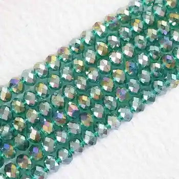 Нов зелен кристал crystal AB цвят на 3x4 мм 4x6 мм, 5x8 мм 8x10 мм rondelle фасетиран дрехи-високо качество свободни мъниста 15