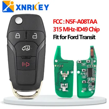 XNRKEY 4 бутона Flip Дистанционно ключ 315 Mhz Ford Transit 2019 2020 Връзка 2021 Дистанционно Ключодържател FCCID N5F-A08TAA 164-R8236 ID49 Чип