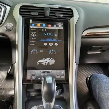 Android 12 Радио За Ford Mondeo Fusion MK5 2013-2019 Tesla Стерео Мултимедиен Плейър GPS Ръчно A/C Авто Радио Стерео