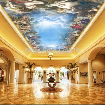 Хотел Вила в стил двореца на 3D стерео таван голям зенит стенопис тапети размер