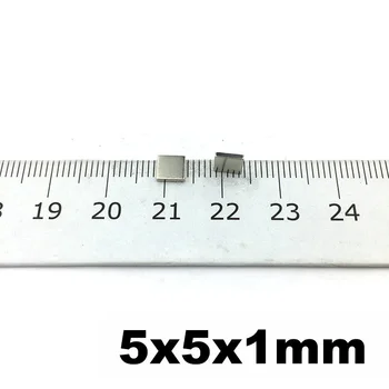 Неодимовый Магнитен Блок 5x5x1 мм Точност Неодимовый Сензор Магнити N42 Силни Мини Постоянни Магнити за Обучение на 200 бр.
