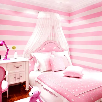 Модерни и договорни корейски шарени тапети Розова принцеса детска стая сладко момиче стая спалня нетъкан тапет