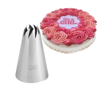 D45 # Розата Е Цвете Черешката Дюза За Украса На Върха Sugarcraft Инструменти За Украса На Тортата Инструменти За Печене Форма За Печене D45