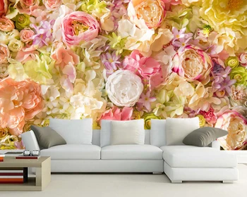 Papel de parede Красивия цветен фон цвете романтична 3d тапети, хол и спалня с тапети начало декор стенописи