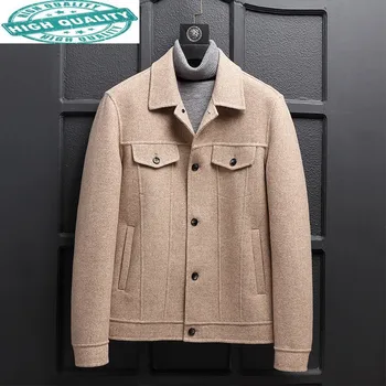 Вълнена Двустранно Палто, Мъжки Пролет-Есен Яке, ръчно изработени, на Кратко Корейското Мъжко палто, Ежедневното Abrigo Hombre 2157B KJ3862