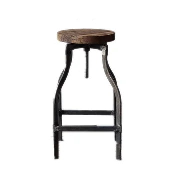дървена метален кръг промишлен ретро ретро стол бар стол
