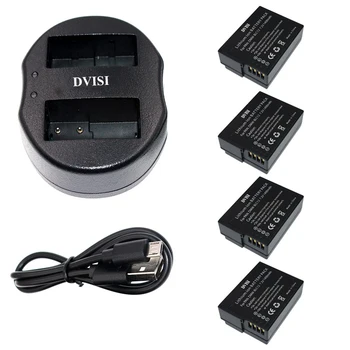 4 бр 1.4 Ah DMW-BLC12 DMW BLC12 Батерия за камера и USB Двойно Зарядно устройство за Panasonic DMC GH2 G5 G6 V-LUX4 DMC-GH2 FZ1000 FZ200