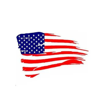 1 БР 11,2 см * 7 см Потертая синьо и червен стикер с Американския Флаг, Автомобили Стикер, Аксесоари за САЩ