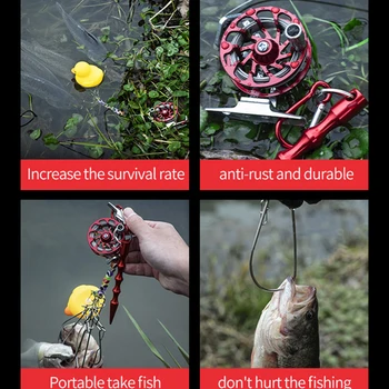 LINNHUE Нов 8 Ключалки на Риболовния Заключване на Ключалката С риболов, летят Жълта Патица Верижка От Неръждаема Стомана Стрингър С Поплавъка Стръв За Жива Риба Заключване