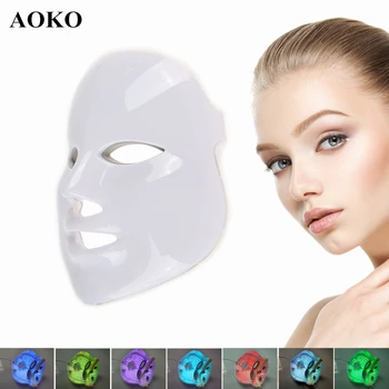 AOKO 7 Цвята Led Маска За Лице Led Фотонная Терапия Маска За Лице резервирай сега Акне Подмладяване на Кожата Инструмент За Грижа За Лицето на СПА