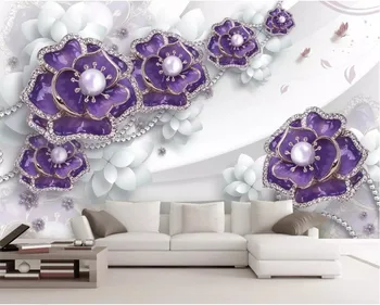 beibehang потребителски тапети 3d големи стенни тапети, високо качество изящни флорални декорации дневна спалня фонови картинки