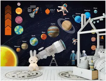 Потребителски стенописи 3d фото тапет HD Космическа Планета Астронавт Телескоп Детска Стая начало декор тапети за стените, 3 d, на роли
