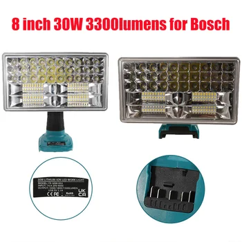 8 Инча 30 Watt Led Лампа За Bosch 18 В BAT618 BAT609G Литиева Батерия На Открито Преносим Прожектор Фенер Led Работно Светлина С USB