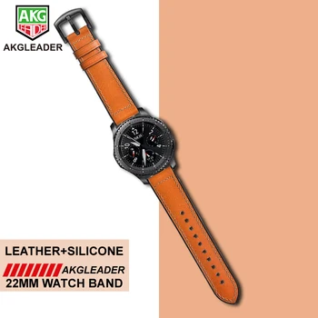 22 мм и Каишка За часовник Samsung Gear S3 Каишка За часовник Huami Amazfit 2 От естествена кожа Със силикон Каишка За часовник Huawei Watch 2pro