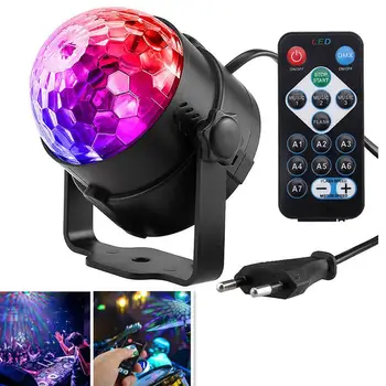 Цветна Диско Топка DJ Lumiere Light 3 W Аудио Активен Лазерен Проектор RGB С Лек Ефект на Лампа Музика Коледа KTV Парти