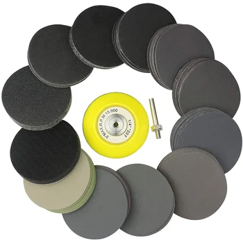 Шлифовъчни дискове, 3 инча, мокра суха шкурка от силициев карбид с плетене на една кука и линия, с подплата за джолан, мека буферна уплътнение