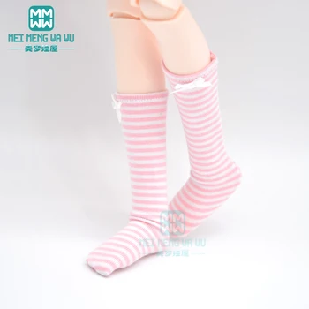 подходяща за кукли 1/3 1/4 1/6 BJD DD SD MSD YOSD В бели чорапи на райета, аксесоари за кукли