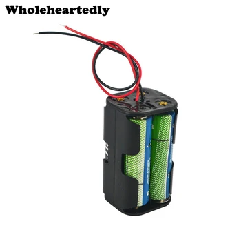 Маркова новост 5 бр./лот Притежателя на Батерии от 1,5 за 4 батерии тип АА Черна Пластмасова Кутия за Съхранение за Носене Двуслойни с Тел