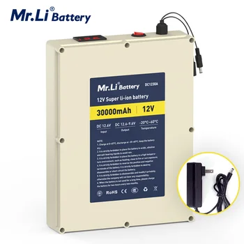 MR.Li Блок батерии-йонни батерии 12V 30Ah акумулаторна батерия за на открито захранване със защита от борда на BMS и заряжателем 5A