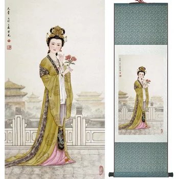 портретна живопис Украса Домашен офис Китайска живопис свитъците дамски художествена живопис LTW2017112412