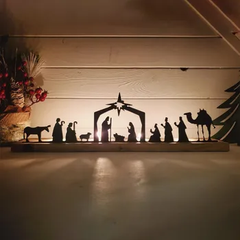 Коледни сцени Супени Стойки за лампи Коледна Украса на Маса за свещи Ресторант Декорации са Подходящи За партита и срещи