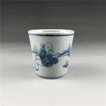 Китайски Антики Синьо-Бялата Керамична Чаена Чаша