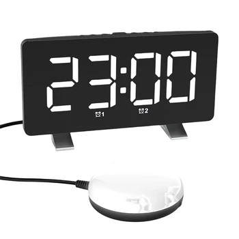 AT69 -Силен будилник за възрастни, здраво спящи, 7,4-инчов цифров часовник с голям дисплей, с вибрационным шейкером за легла
