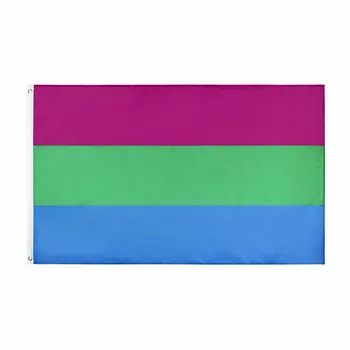 zwjflagshow безплатна доставка 90x150 см ЛГБТК Полисексуальный Флаг Гордост 3x5 фута полиестер флаг висящ банер за украса