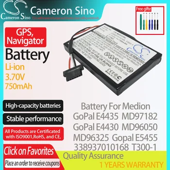 CameronSino Батерия за Medion GoPal E4435 E4430 E4430 MD97182 MD96050 MD96325 подходящ за Medion 338937010168 GPS, Навигатор на батерията