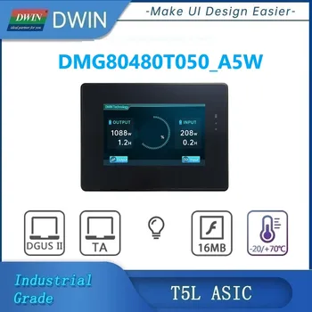 DWIN 5 Инча 800x480 TFT LCD Дисплей Модул IPS Капацитивен/Резистивен RS232/RS485 UART Тъчпад с Черупки DMG80480T050_A5W