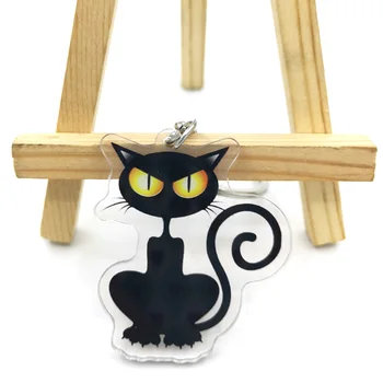 Хладно Котки Акрилни ключ висулка сладък карикатура животни момиче ключодържател чанта декоративна висулка, малък подарък