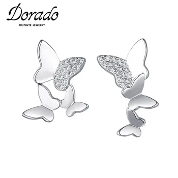 Dorado Сладък Три Пеперуди Циркон Асиметрия На Висящи Обеци За Жените Момичета Модни Нередовни Brincos 2021 Ежедневни Подаръци Бижута