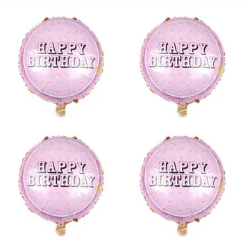 5шт 18-инчов през цялата розово честит Рожден Ден балон от алуминиево фолио на едро украса на парти по случай рождения ден на плаващ балон