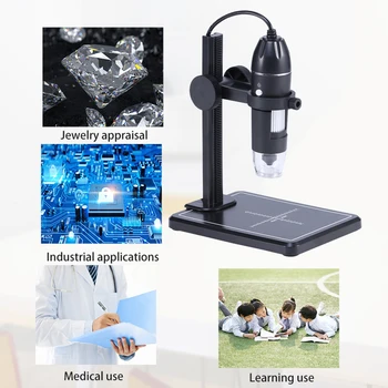 8 Led Дигитален Микроскоп Регулируема Led Лампа Лабораторен Микроскоп HD Професионални Увеличително Стъкло за Домашни Лабораторни Инструменти