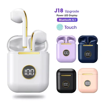 J18 Обновяване на TWS Bluetooth 5.1 Слушалки, зарядно устройство ще захранване на Скоростната Безжични Слушалки Стерео Слушалки Слушалки С Микрофон За iOS/Android