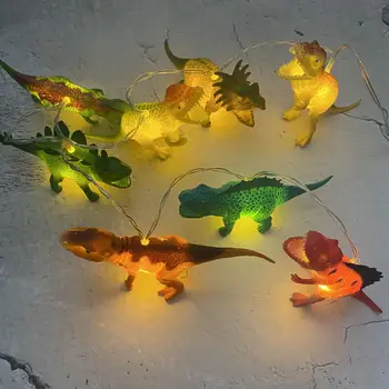 Нов продукт 8LED играчка динозавър гирлянди от светлини детска стая карикатура украса светлини подпори за фотосесия чиста червена гирлянда светлини
