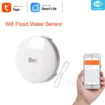 НЕО Coolcam Smart WiFi Сензор за вода Wi-Fi Детектор за Течове Сензор за сигнализация и оповестяване приложение Сигнал Поддръжка на IFTTT