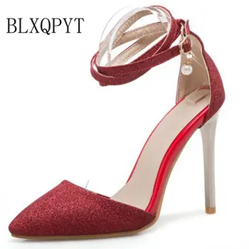 BLXQPYT/ пикантна модни дамски обувки големи размери 31-50, дамски обувки-лодка Zapatos Mujer, дамски обувки-лодки за Деня на Свети Валентин, сватбени обувки T262