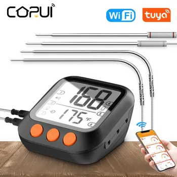 CoRui Sasha Bluetooth5.0 Умен Термометър за барбекю Скара Приложение за Управление Тип на Сонда за Измерване на температурата на водата за Работа Със Smart Life