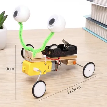 Научен експеримент домашна работа на ученик Наука и техника за малко производство на малко изобретение на робот САМ ръчна електрическа пълзящо растение