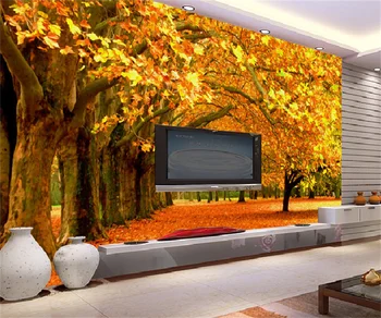 Конфигуриране на всеки размер 3D тапети стенопис есента гората живопис с маслени бои фон декорация на стени, стикери хотел инструменти тапети