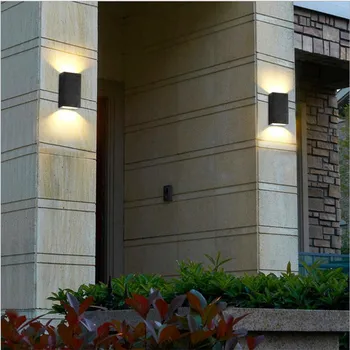 ONDENN Модерен, Бърз Повърхностен Монтаж 2X7 Watt LED монтиран на стената Лампа, Открит Водоустойчива IP65 Алуминий Стенни осветителни Тела, Градински Лампа, Стенни