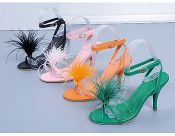Sandalias de tacón alto de lujo para mujer, zapatos de fiesta, bonitos, peludos, 2022